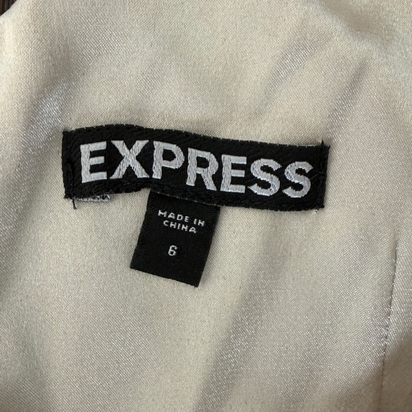 Express Vintage Beige Polka Dot Mini Dress - Picture 2 of 4